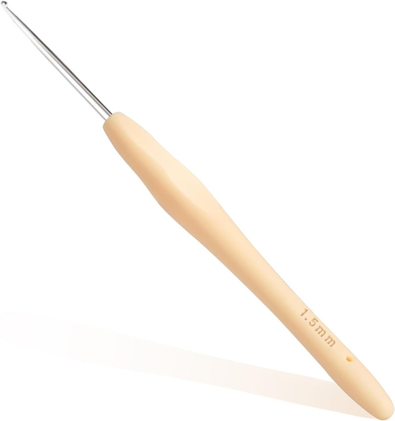 Gerute Small Size Crochet Hook Lace Crochet Needle, 1.5mm Crochet Hook, Ergonomic Crochet Hooks，Embroidery Thread Knitting Weaving Tool (1.5 mm) - Image 1